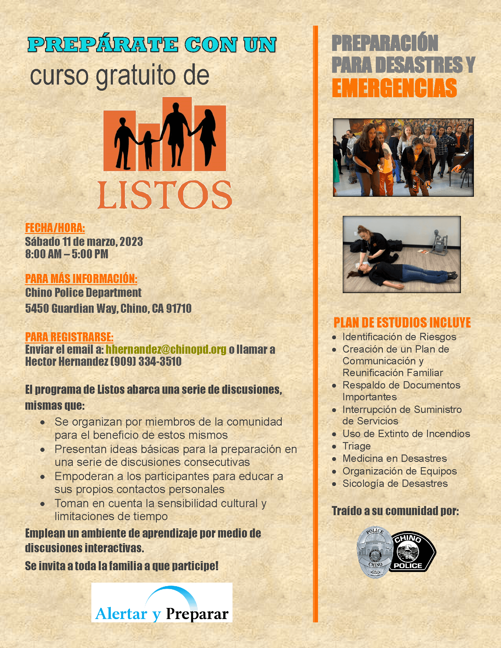 Spanish LISTOS Flyer Marzo 11 2023