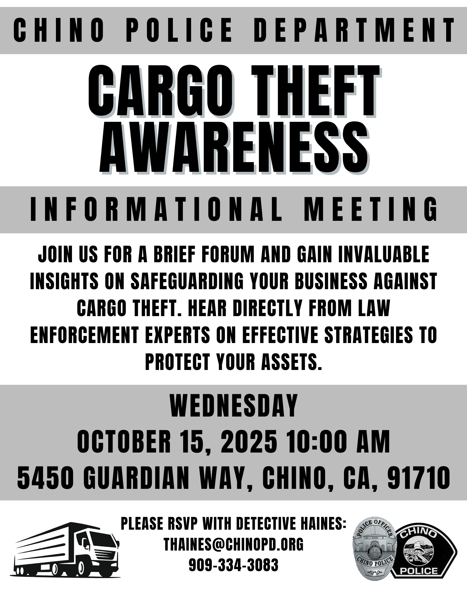 Cargo Theft Meeting flyer